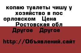 копаю туалеты чишу у хозяйство в пос орловском › Цена ­ 1 500 - Ростовская обл. Другое » Другое   